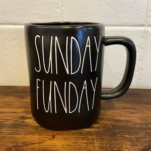 Rae Dunn SUNDAY FUNDAY Matte Black Ceramic Mug